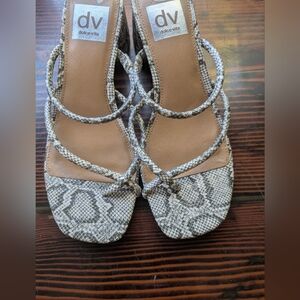 DV Dolce Vita Snakeskin Strappy Block Heel Sandals